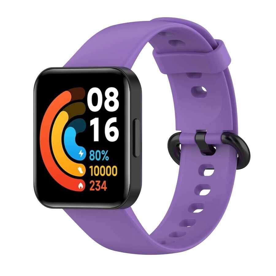 Xiaomi Redmi Watch 2 Lite Silikon Kordon Soft ve Pürüzsüz Yüzeyli Kordon (Klasik) Lila