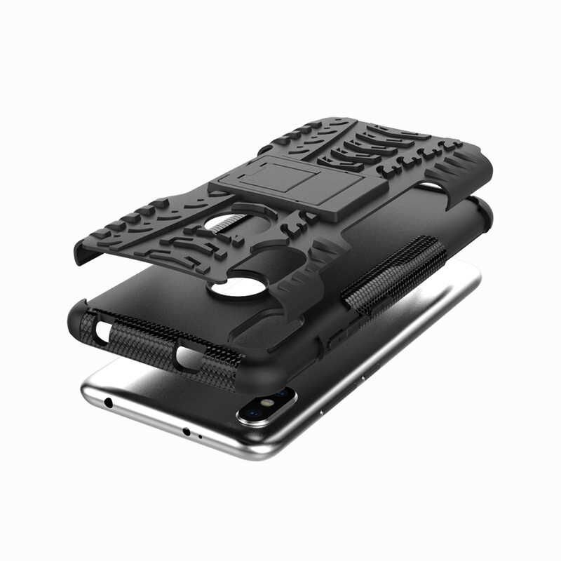 Xiaomi Redmi Note 5 Pro Kılıf Standlı Korunaklı Silikon Kapak (hibrit) Turuncu