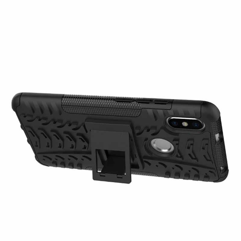 Xiaomi Redmi Note 5 Pro Kılıf Standlı Korunaklı Silikon Kapak (hibrit) Turuncu