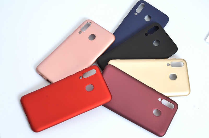 Samsung Galaxy M30 Kılıf Yumuşak Dokulu Soft Esnek İnce Mat Renkli Silikon Kapak (PREMİER) Mürdüm