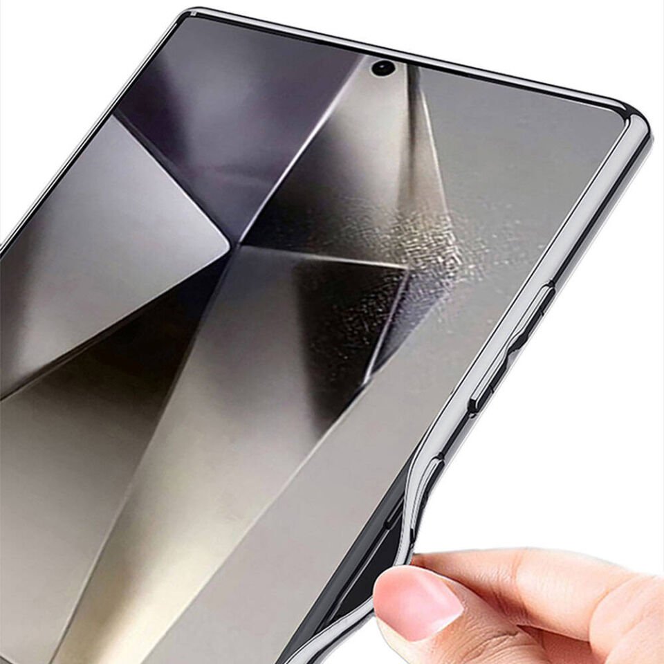 Samsung Galaxy S24 Ultra Kılıf Kamera Korumalı Suni Deri Tasarım Kapak (Procase) Siyah Karbon