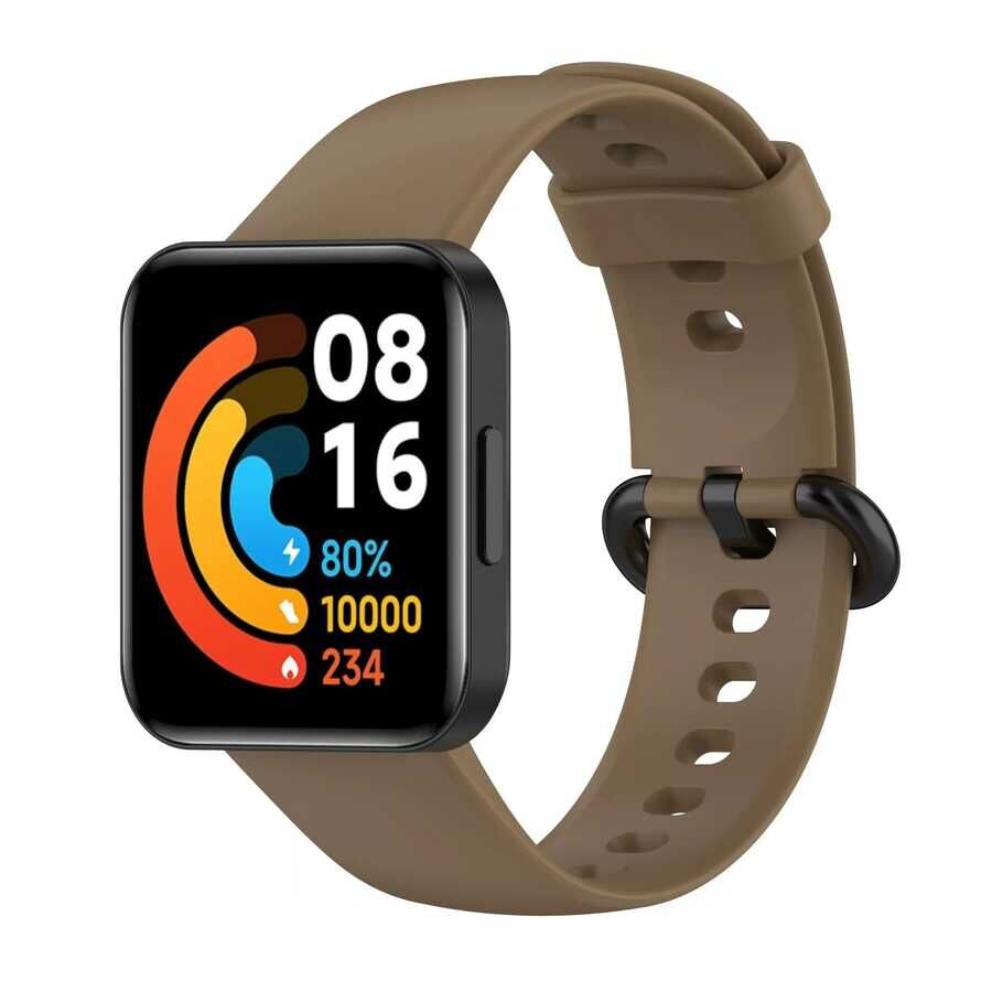 Xiaomi Redmi Watch 2 Lite Silikon Kordon Soft ve Pürüzsüz Yüzeyli Kordon (Klasik) Kahverengi