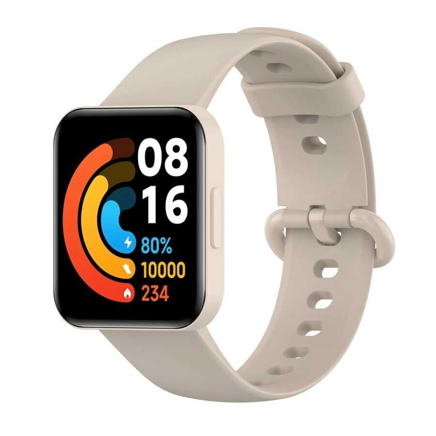 Xiaomi Redmi Watch 2 Lite Silikon Kordon Soft ve Pürüzsüz Yüzeyli Kordon (Klasik) Krem