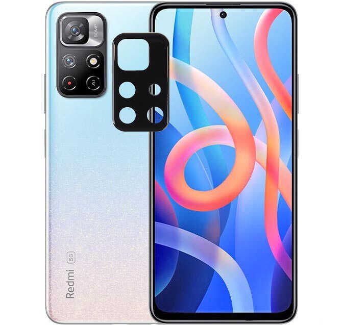 Xiaomi Redmi Note 11T 5G Kamera Lens Koruyucu Siyah Çerçeveli Korunaklı (3D K.C) Siyah