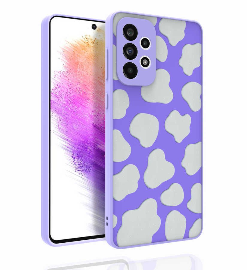 Samsung Galaxy A73 Kılıf Kabartmalı Kamera Korumalı Desenli Darbe Emici Renkli Kapak (Nora) NO6