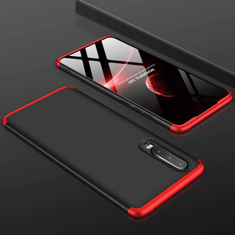 Huawei P30 Kılıf 360 Tam Koruma Ön Ve Arka Sert Mika Kapak Orjinal Ays Gkk Kapak Siyah