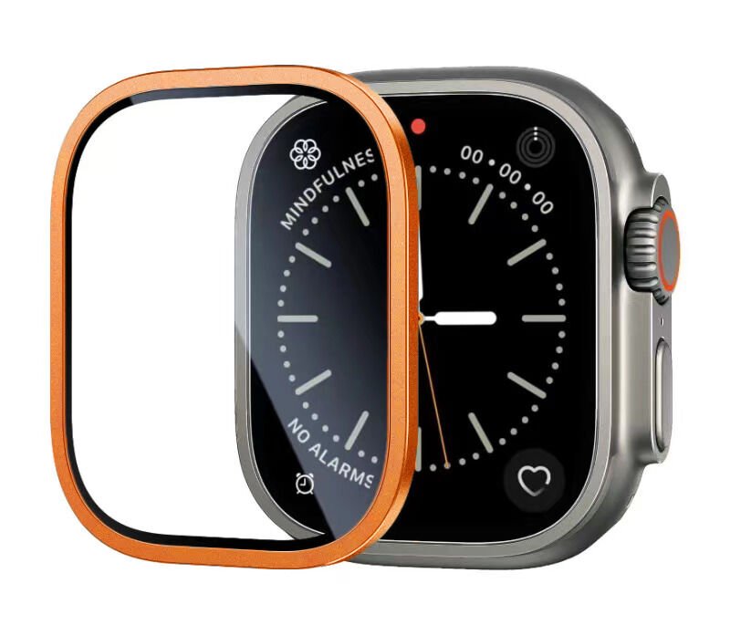 Apple Watch Ultra 49mm HEPTEKİLETİŞİM ALM-01 Metal Çerçeveli Ekran Koruyucu