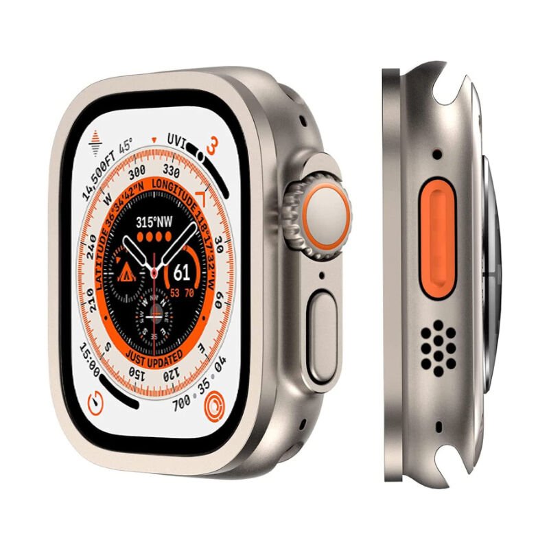Apple Watch Ultra 49mm HEPTEKİLETİŞİM ALM-01 Metal Çerçeveli Ekran Koruyucu