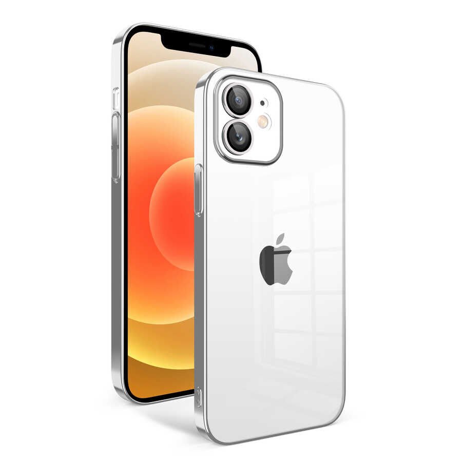 Apple iPhone 12 Kılıf Kamera Korumalı Renkli Çerçeveli HEPTEKİLETİŞİM Garaj Kapak