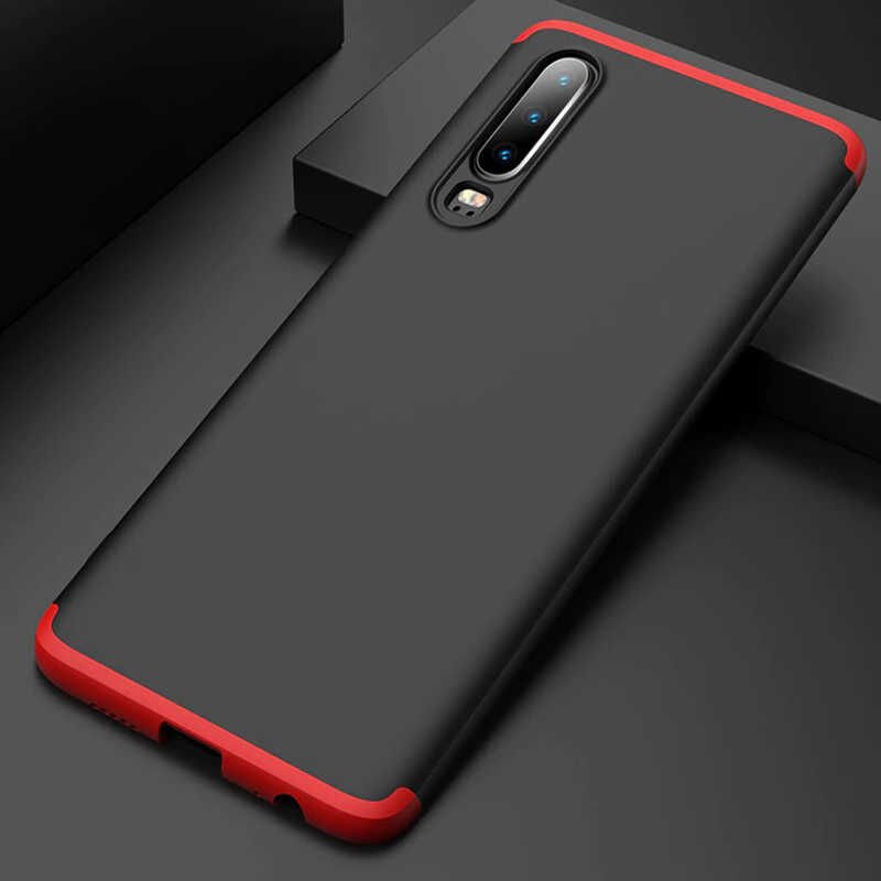 Huawei P30 Kılıf 360 Tam Koruma Ön Ve Arka Sert Mika Kapak Orjinal Ays Gkk Kapak Gold