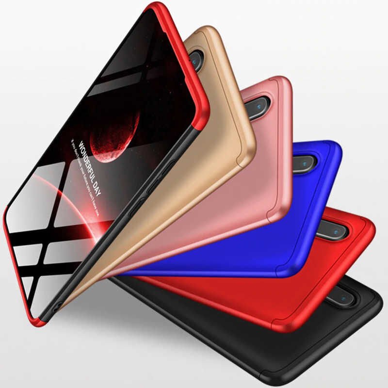 Huawei P30 Kılıf 360 Tam Koruma Ön Ve Arka Sert Mika Kapak Orjinal Ays Gkk Kapak Gold