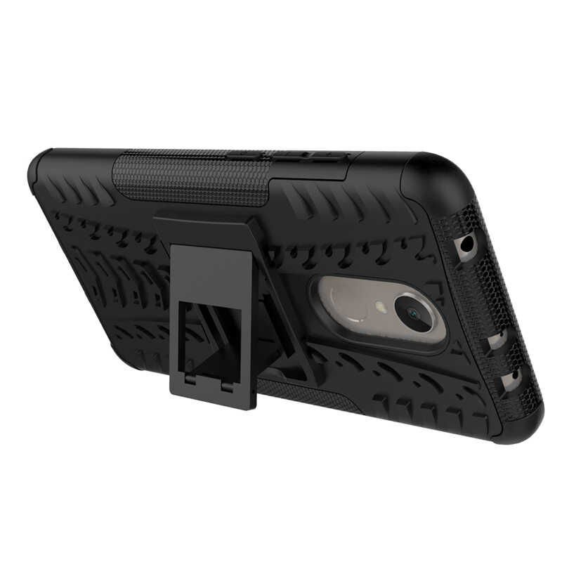 Xiaomi Redmi 5 Kılıf Standlı Korunaklı Silikon Kapak (hibrit) Kırmızı