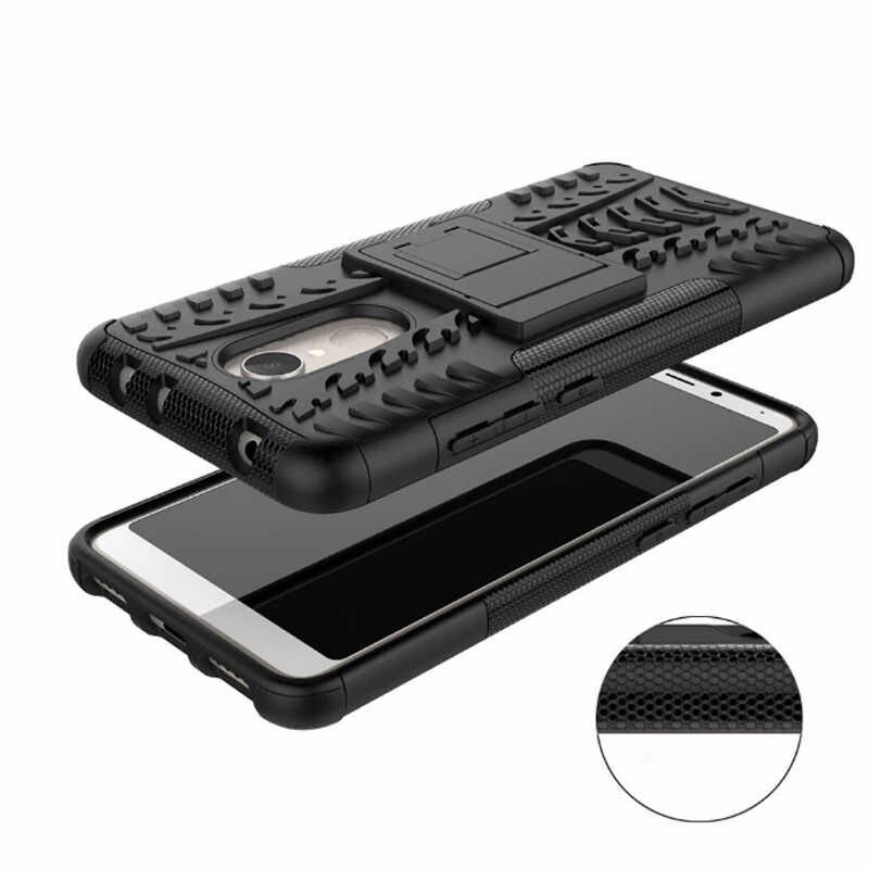 Xiaomi Redmi 5 Kılıf Standlı Korunaklı Silikon Kapak (hibrit) Kırmızı
