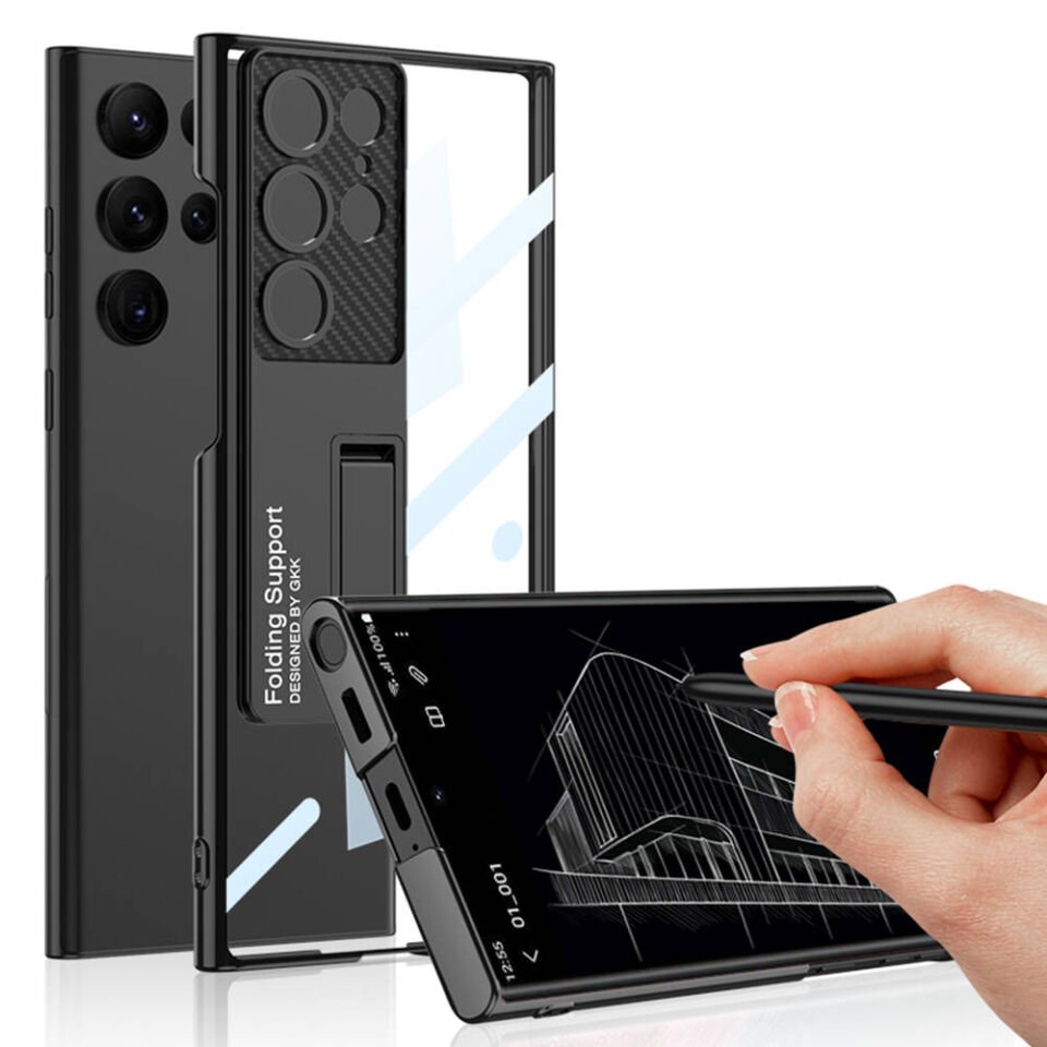 Samsung Galaxy S24 Ultra Kılıf Kamera Korumalı Şeffaf Tasarımlı HEPTEKİLETİŞİM Lego Standlı Kapak