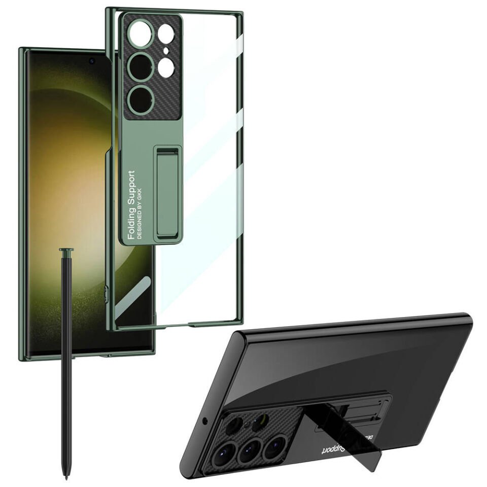 Samsung Galaxy S24 Ultra Kılıf Kamera Korumalı Şeffaf Tasarımlı HEPTEKİLETİŞİM Lego Standlı Kapak
