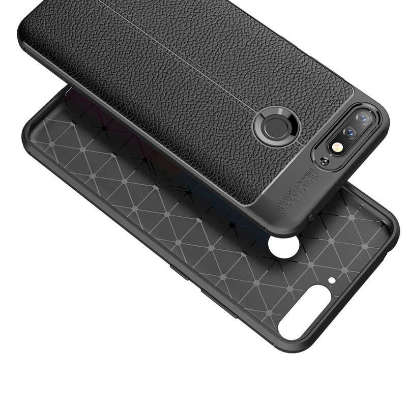 Huawei Y7 2018 Kılıf Deri Görünümlü Renk Atmayan Dayanaklı Silikon Kapak (NİSS) Gri