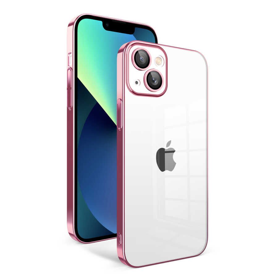 Apple iPhone 13 Kılıf Kamera Korumalı Renkli Çerçeveli HEPTEKİLETİŞİM Garaj Kapak