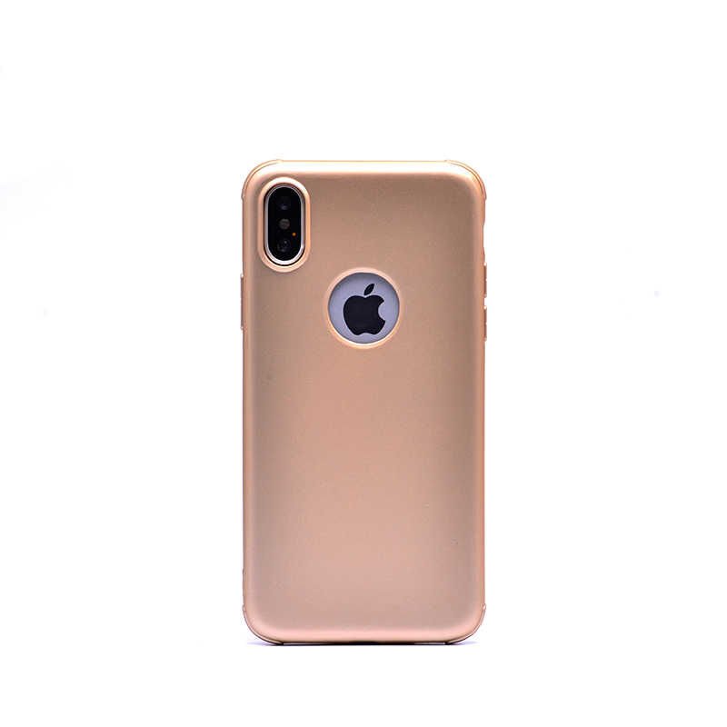Apple  iPhone XS 5.8 Sililkon Mat Soft Yüzeyli Kapak (NEVA) Gold