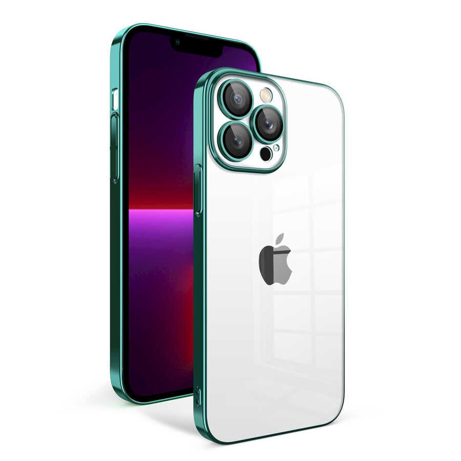 Apple iPhone 13 Pro Kılıf Kamera Korumalı Renkli Çerçeveli HEPTEKİLETİŞİM Garaj Kapak
