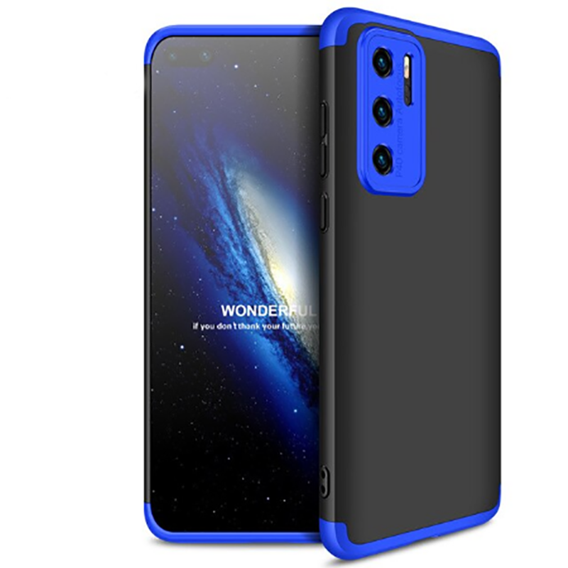 Huawei P40 Pro Kılıf 360 Tam Koruma Ön Ve Arka Sert Mika Kapak Orjinal Ays Gkk Kapak Siyah