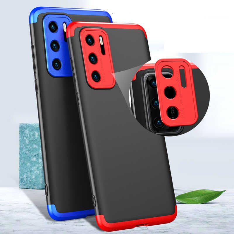 Huawei P40 Pro Kılıf 360 Tam Koruma Ön Ve Arka Sert Mika Kapak Orjinal Ays Gkk Kapak Siyah
