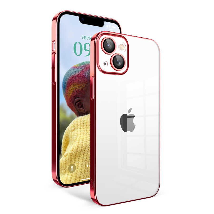 Apple iPhone 14 Kılıf Kamera Korumalı Renkli Çerçeveli HEPTEKİLETİŞİM Garaj Kapak