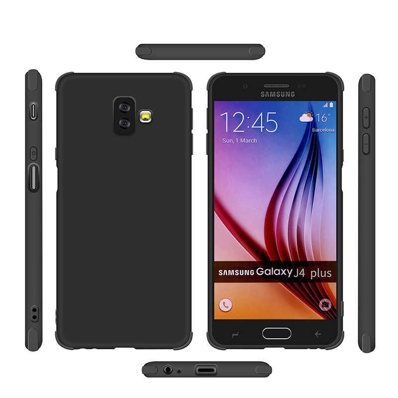 Samsung Galaxy J4 Plus Sililkon Mat Soft Yüzeyli Kapak (NEVA) Siyah