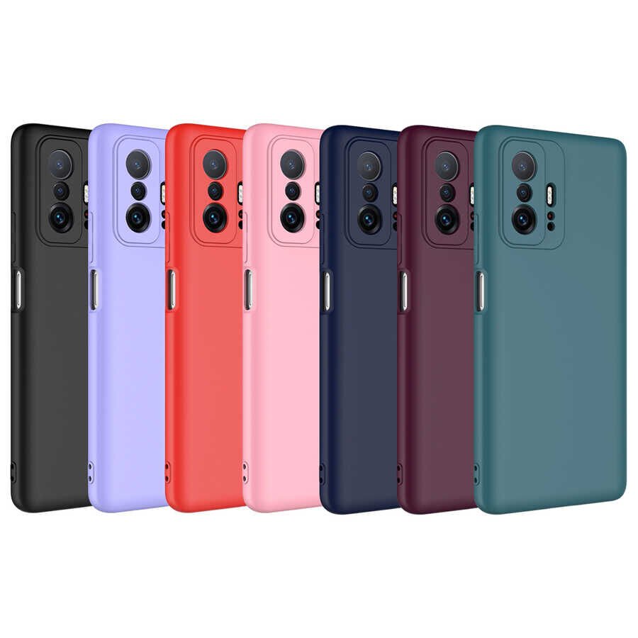 Xiaomi Mi 11T Pro 5G Kadife İç Yüzey Yumuşak Dokulu Kamera Korumalı İnce Kapak (MARA) Lila