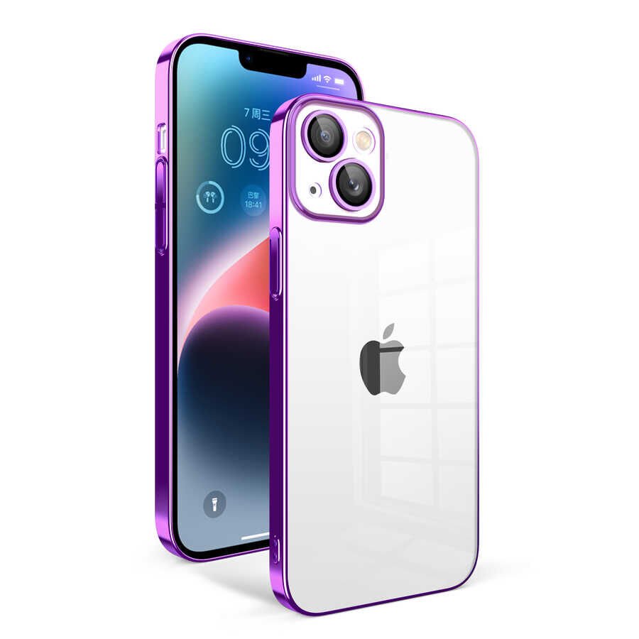 Apple iPhone 14 Plus Kılıf Kamera Korumalı Renkli Çerçeveli HEPTEKİLETİŞİM Garaj Kapak