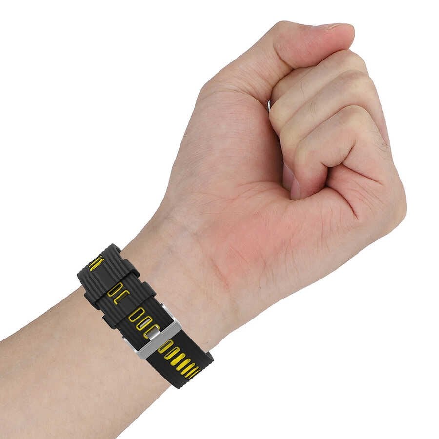Xiaomi Amazfit Pace Silikon Kordon Esnek Yapılı Tasarım (KRD-55) Yeşil-Siyah