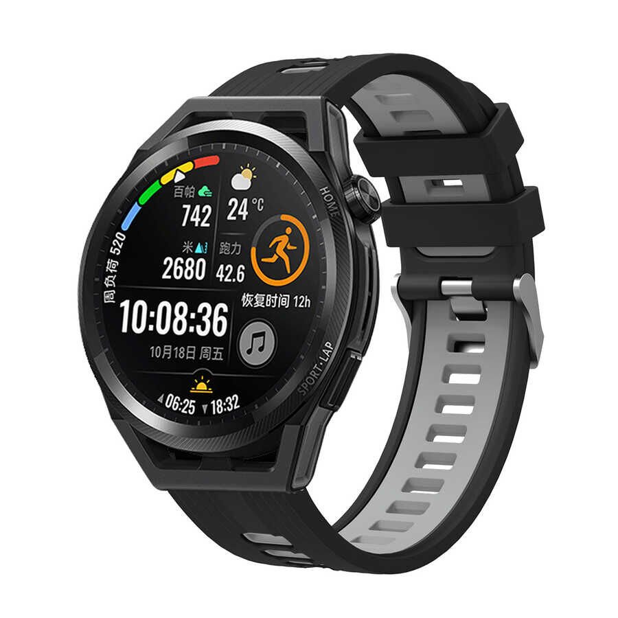 Xiaomi Amazfit Pace Silikon Kordon Esnek Yapılı Tasarım (KRD-55) Siyah-Gri