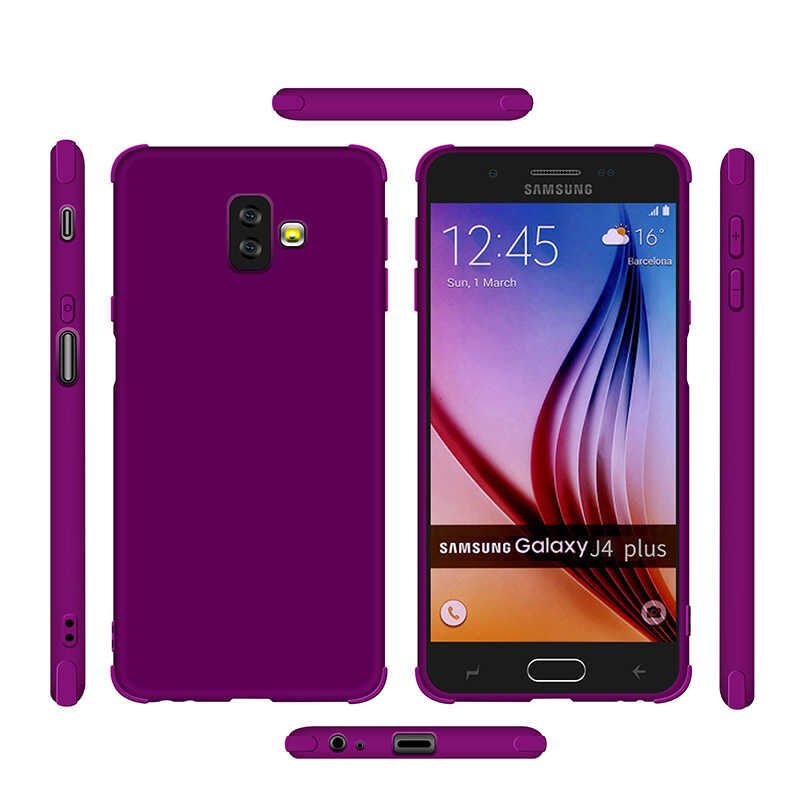 Samsung Galaxy J4 Plus Sililkon Mat Soft Yüzeyli Kapak (NEVA) Mor