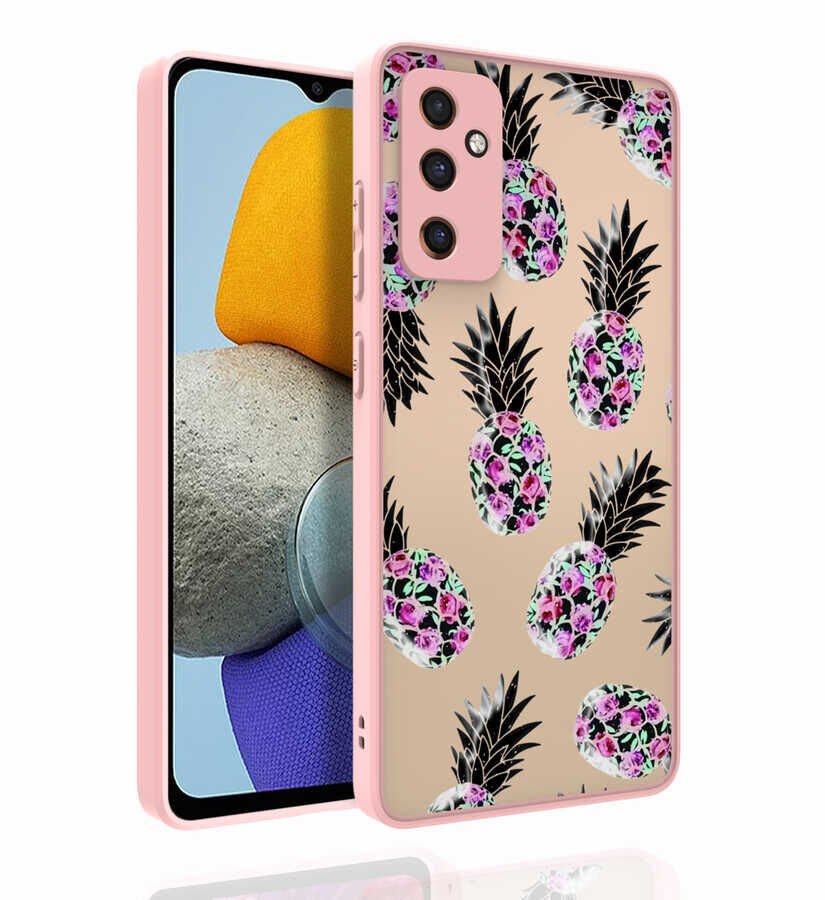 Samsung Galaxy M23 Kılıf Kabartmalı Kamera Korumalı Desenli Darbe Emici Renkli Kapak (Nora) NO1