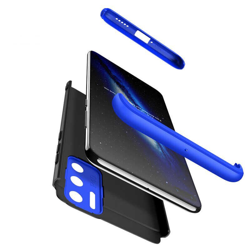 Huawei P40 Pro Kılıf 360 Tam Koruma Ön Ve Arka Sert Mika Kapak Orjinal Ays Gkk Kapak Siyah-Gri