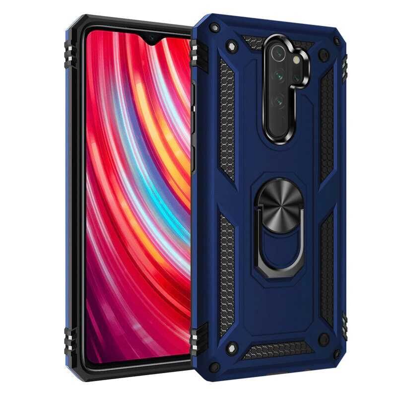 Xiaomi Redmi Note 8 Pro Kılıf Zırh Yüzüklü Mıknatıslı Standlı Kapak (VEGA) Rose Gold