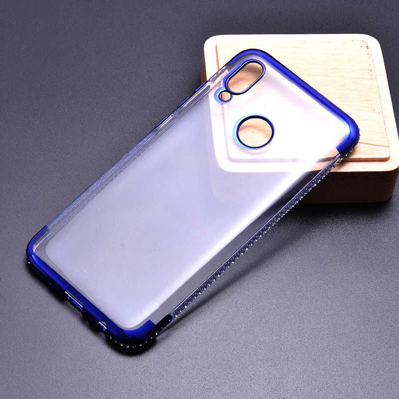 Huawei P Smart 2019 Kılıf Zore Tek Sıra Taşlı Silikon