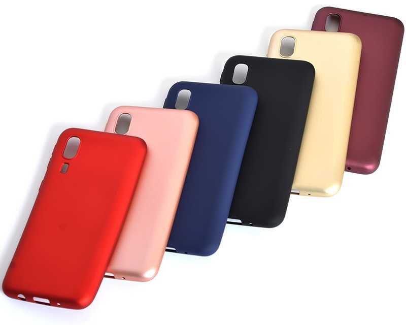 Samsung Galaxy A2 Core Kılıf Yumuşak Dokulu Soft Esnek İnce Mat Renkli Silikon Kapak (PREMİER) Gold