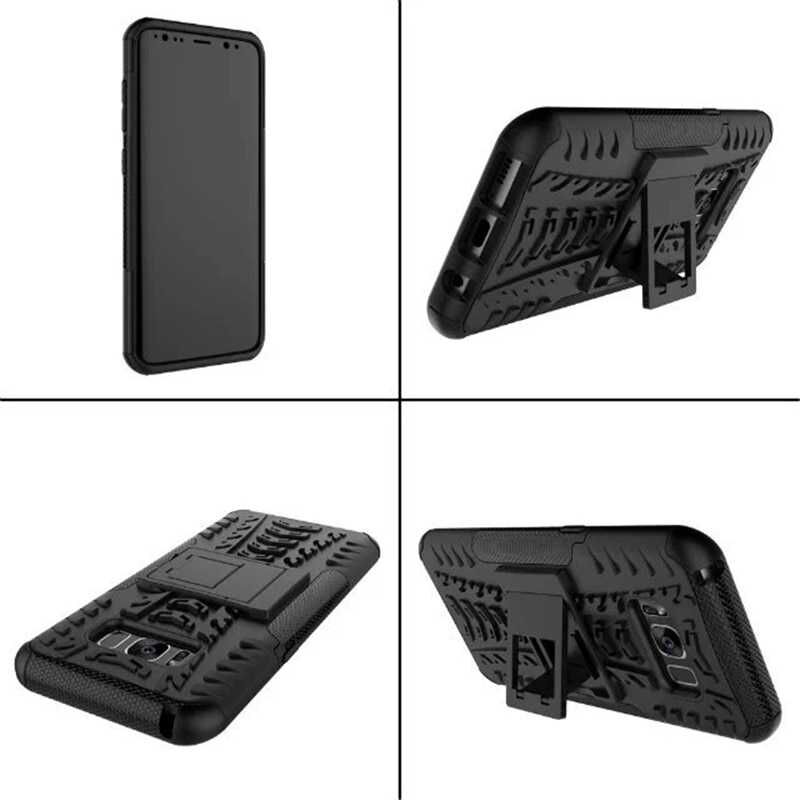 Samsung Galaxy S8 Plus Kılıf Standlı Korunaklı Silikon Kapak (hibrit) Beyaz