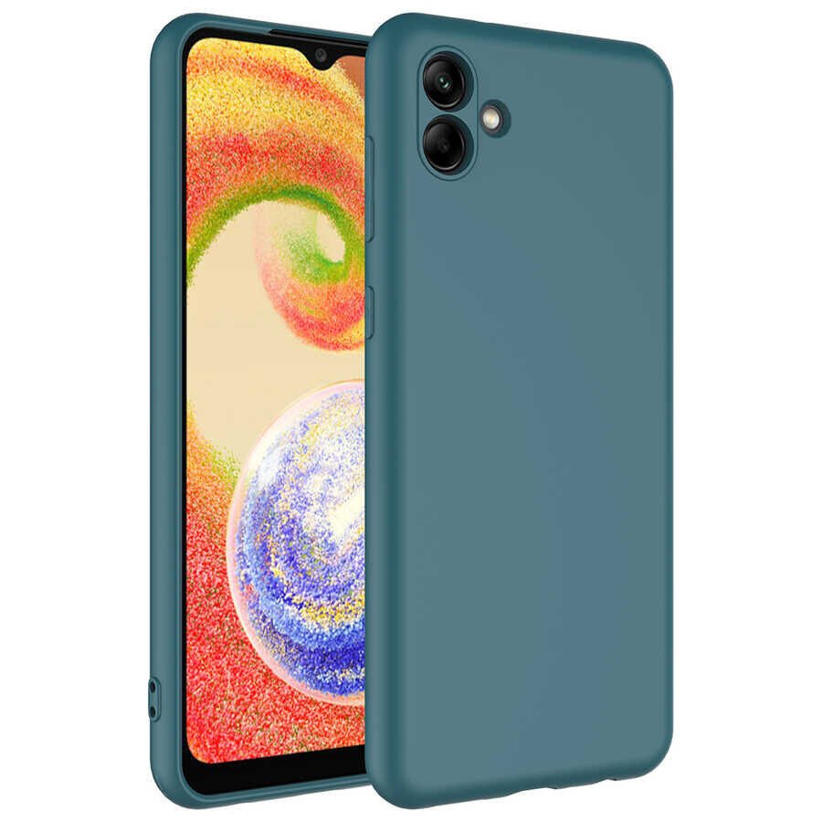 Samsung Galaxy A04 Kadife İç Yüzey Yumuşak Dokulu Kamera Korumalı İnce Kapak (MARA) Lacivert