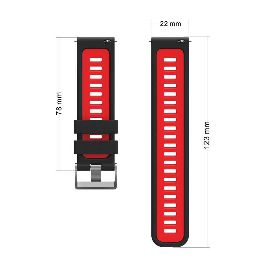 Huawei GT2 46mm Silikon Kordon Esnek Yapılı Tasarım (KRD-55) Yeşil-Siyah
