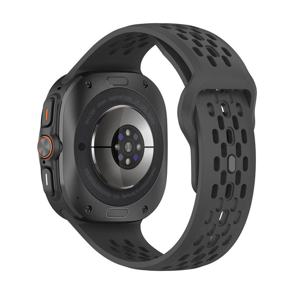 Samsung Galaxy Watch Ultra 47mm Delikli Tasarım Silikon Kordon (KRD-119) Midnight Blue