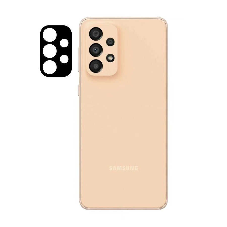 Samsung Galaxy A33 5G Kamera Lens Koruyucu Siyah Çerçeveli Korunaklı (3D K.C) Siyah