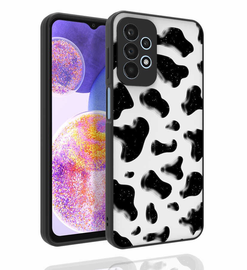 Samsung Galaxy A23 Kılıf Kabartmalı Kamera Korumalı Desenli Darbe Emici Renkli Kapak (Nora) NO2