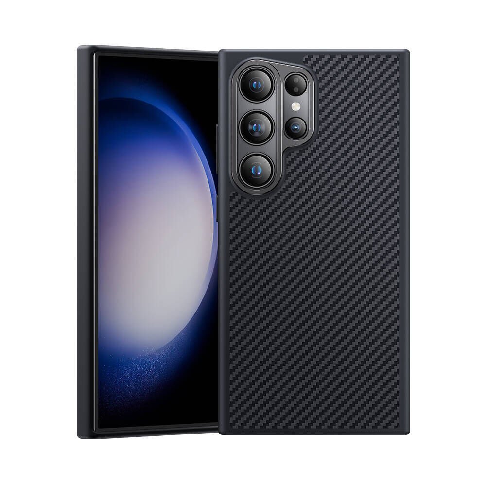 Samsung Galaxy S24 Ultra Kılıf Karbon Fiber Magsafe Şarj Özellikli Benks Hybrid ArmorPro 600D Kevlar Kapak