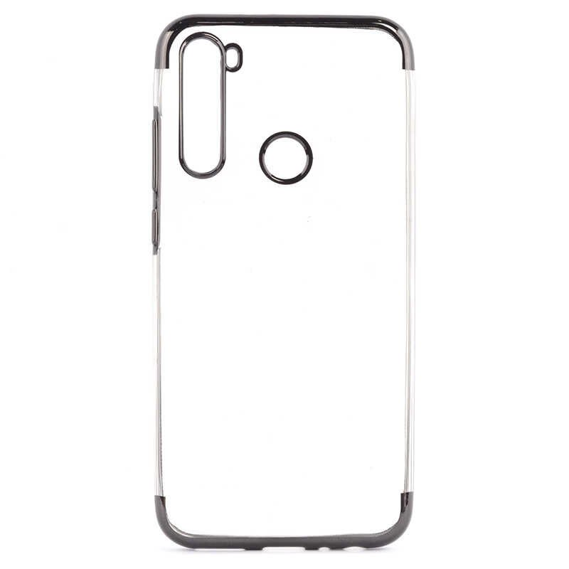Xiaomi Redmi Note 8T Kılıf Dört Köşe Renkli Lazer Şeffaf Silikon Kapak (GLİTTER) Siyah