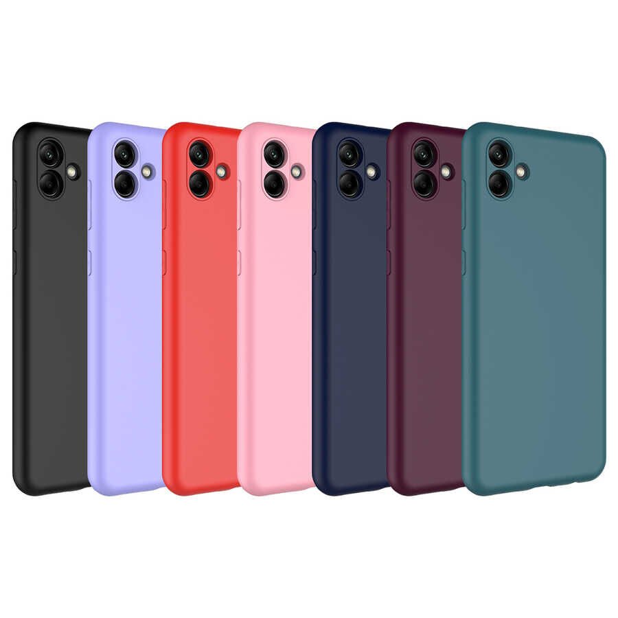 Samsung Galaxy A04 Kadife İç Yüzey Yumuşak Dokulu Kamera Korumalı İnce Kapak (MARA) Koyu Mor