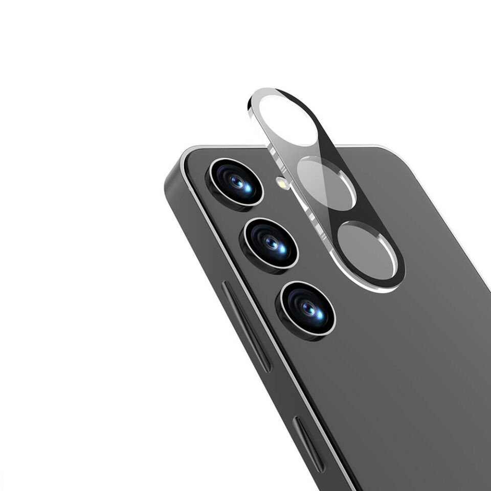 Samsung Galaxy A55 Kamera Lens Koruyucu Siyah Çerçeveli Korunaklı (3D K.C) Siyah
