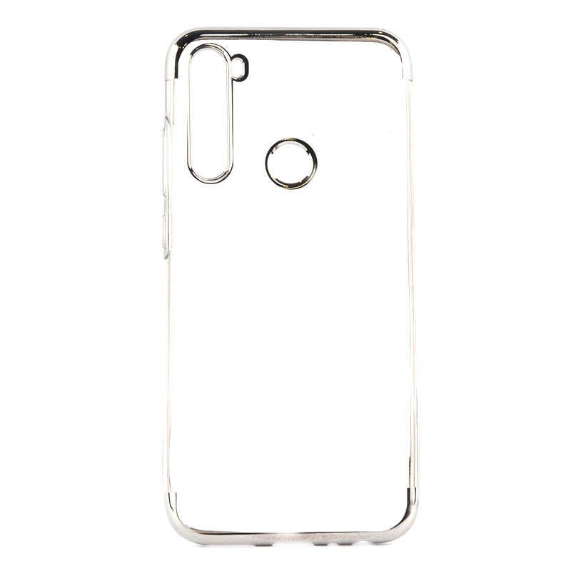 Xiaomi Redmi Note 8T Kılıf Dört Köşe Renkli Lazer Şeffaf Silikon Kapak (GLİTTER) Gri