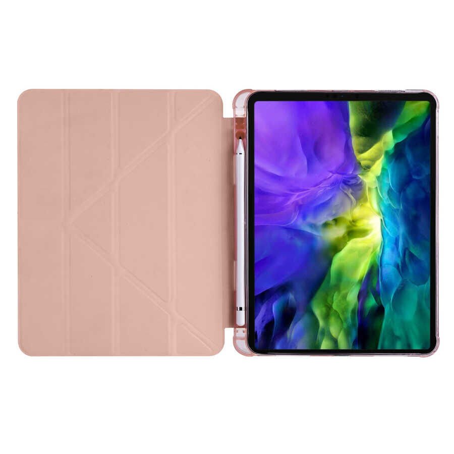 Apple iPad Air 10.9 2022 (5.Nesil) Kılıf HEPTEKİLETİŞİM Tri Folding Kalem Bölmeli Standlı Kılıf