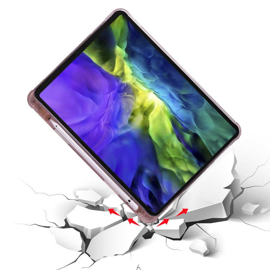 Apple iPad Air 10.9 2022 (5.Nesil) Kılıf HEPTEKİLETİŞİM Tri Folding Kalem Bölmeli Standlı Kılıf